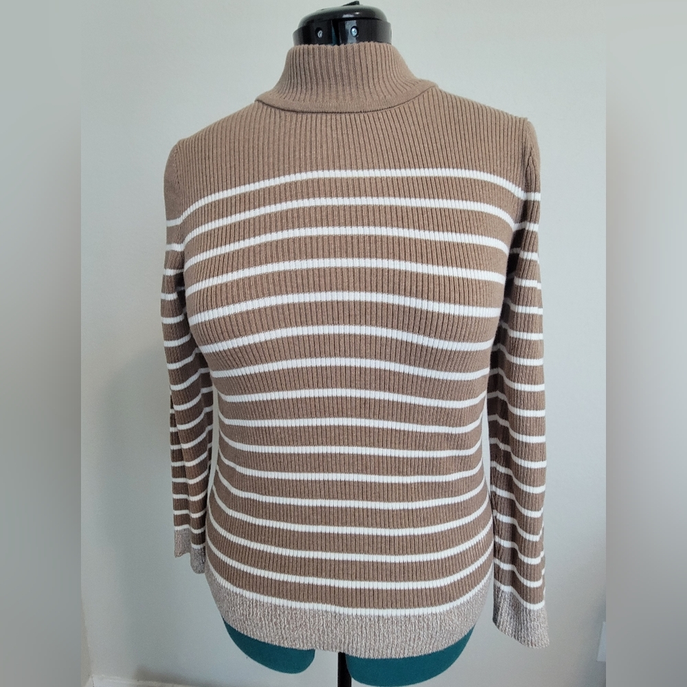 COPY - Karen Scott Cotton Mock-Neck Marled Sweater Size S